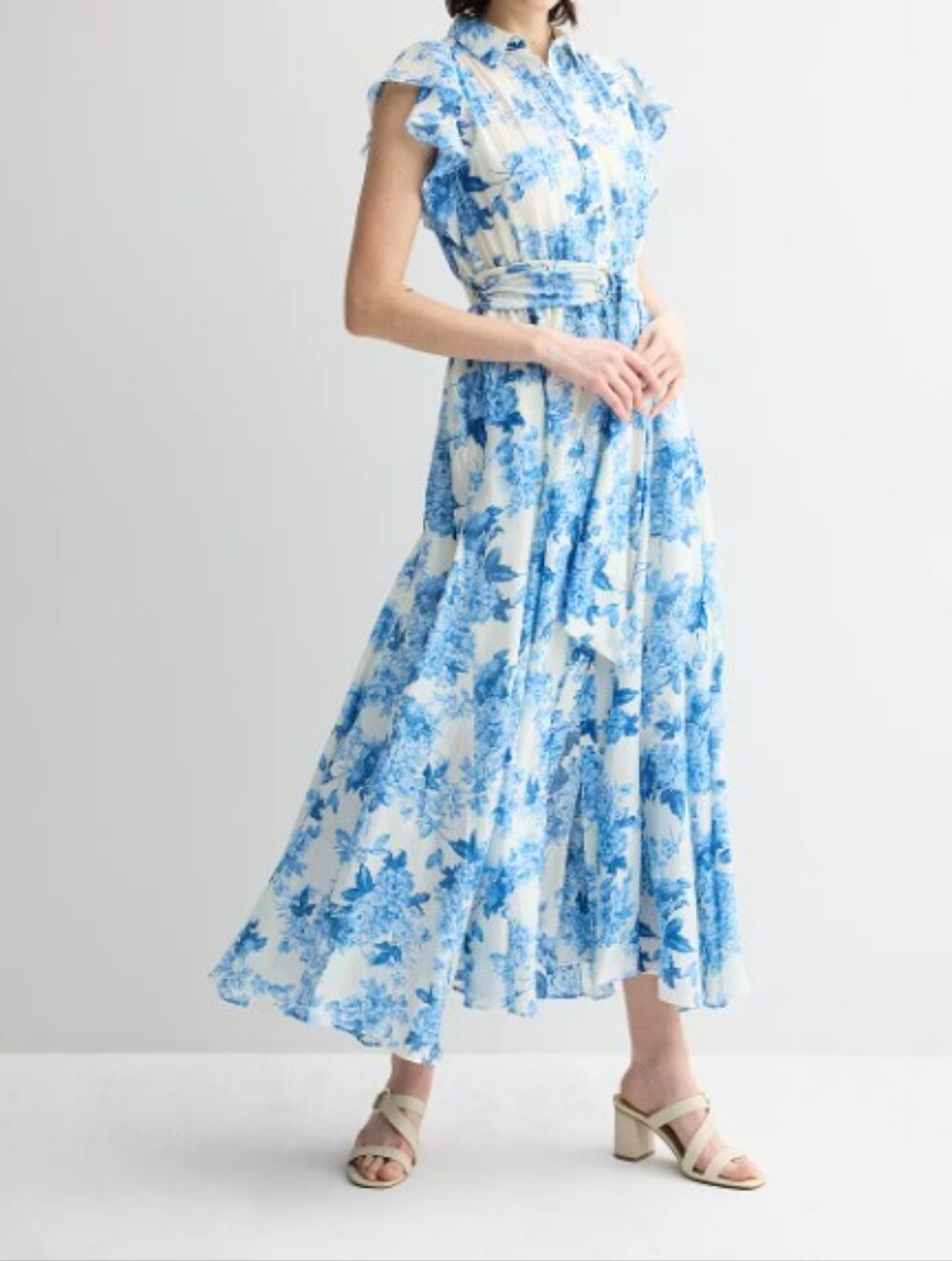 Women's Taylor Flutter Sleeve Tiered Shirt Dress